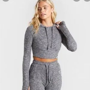 Gymshark slounge cropped knit top size XS
